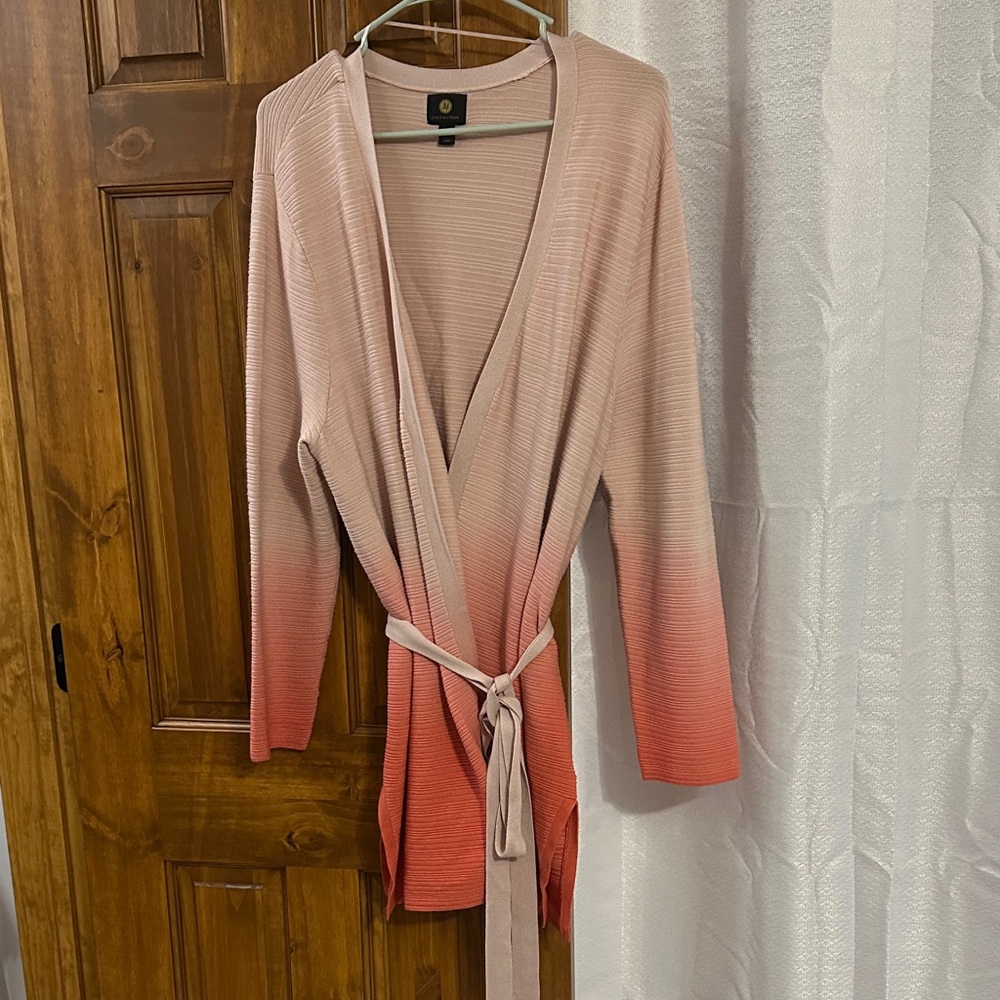 JM Collection Gradient Cardigan in Pink and Orange
